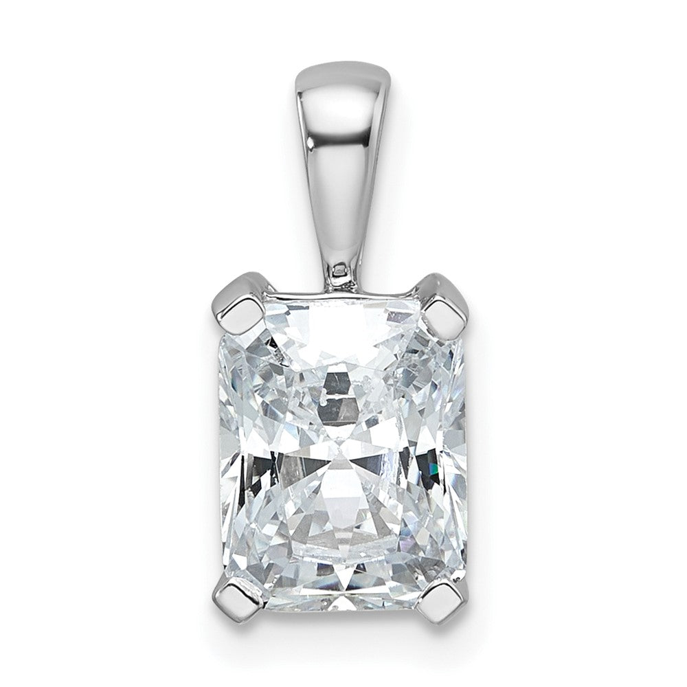 14K Weißgold 2 ct. Labor Diamant VS/SI+ G+ Radiant-Schliff Vierzack-Anhänger