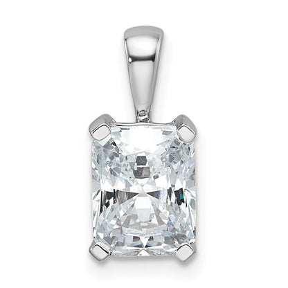 14K Weißgold 2 ct. Labor Diamant VS/SI+ G+ Radiant-Schliff Vierzack-Anhänger