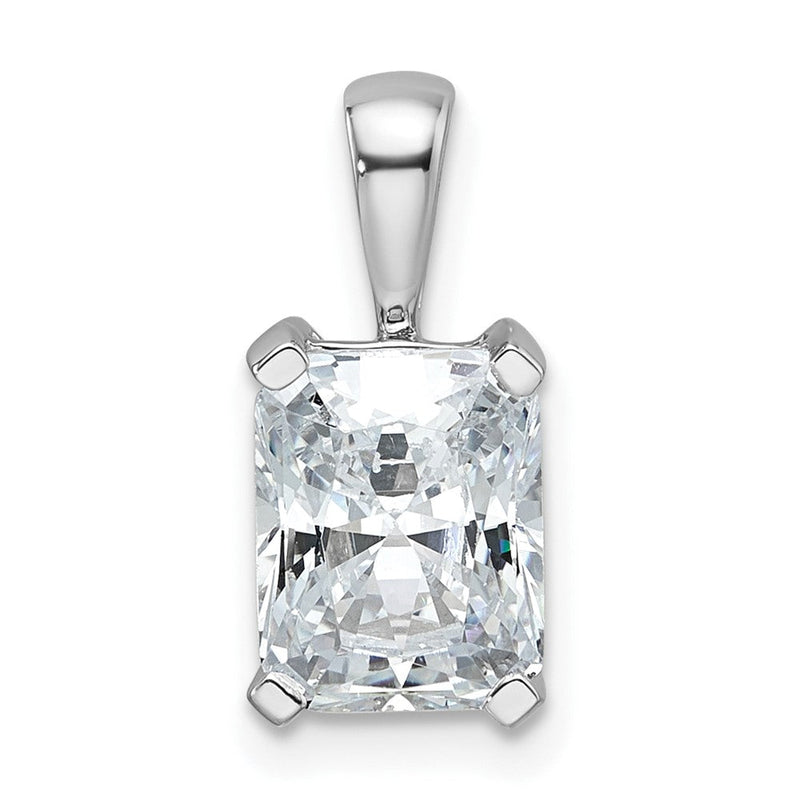 14K Weißgold 2 ct. Labor Diamant VS/SI+ G+ Radiant-Schliff Vierzack-Anhänger