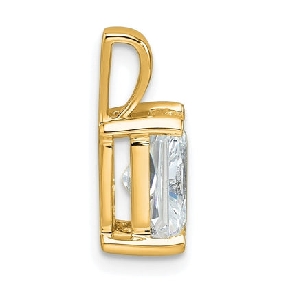 14k Gelbgold Anhänger mit 2 ct. im Labor gezüchtetem Diamant VS/SI+ G+ im Radiant-Schliff mit Vier-Krappen-Fassung