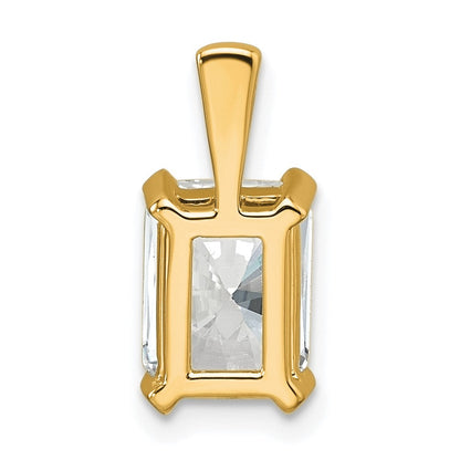 14k Gelbgold Anhänger mit 2 ct. im Labor gezüchtetem Diamant VS/SI+ G+ im Radiant-Schliff mit Vier-Krappen-Fassung