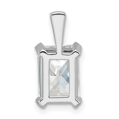 14 Karat Weißgold Anhänger mit 2,5 ct. Laborgezüchtetem Diamant VS/SI+ G+, Radiant-Schliff, Vier-Krappen-Fassung
