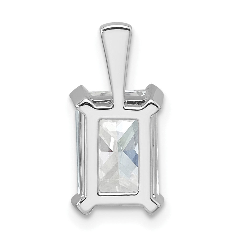 14K Weißgold Anhänger mit 2,5 ct. zertifiziertem im Labor gezüchtetem Diamant VS/SI+ G+ im Radiant-Schliff mit Vierkrallenfassung