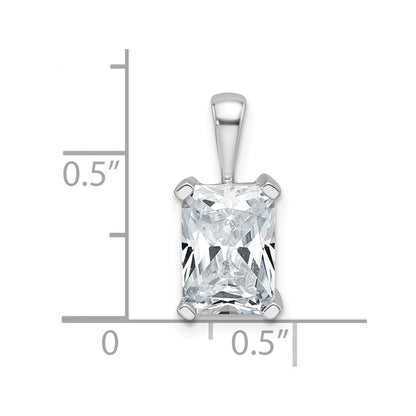 14K Weißgold Anhänger mit 2,5 ct. zertifiziertem im Labor gezüchtetem Diamant VS/SI+ G+ im Radiant-Schliff mit Vierkrallenfassung