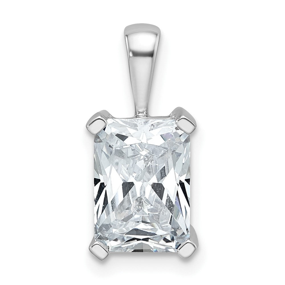 14 Karat Weißgold Anhänger mit 2,5 ct. Laborgezüchtetem Diamant VS/SI+ G+, Radiant-Schliff, Vier-Krappen-Fassung