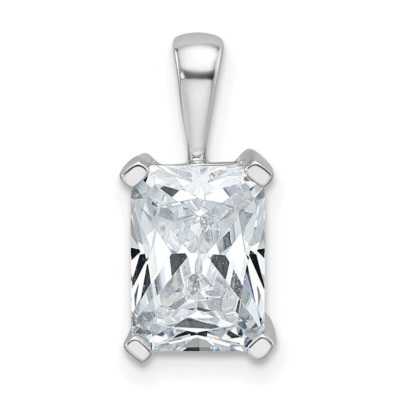 14 Karat Weißgold Anhänger mit 2,5 ct. Laborgezüchtetem Diamant VS/SI+ G+, Radiant-Schliff, Vier-Krappen-Fassung
