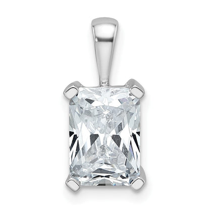 14K Weißgold Anhänger mit 2,5 ct. zertifiziertem im Labor gezüchtetem Diamant VS/SI+ G+ im Radiant-Schliff mit Vierkrallenfassung