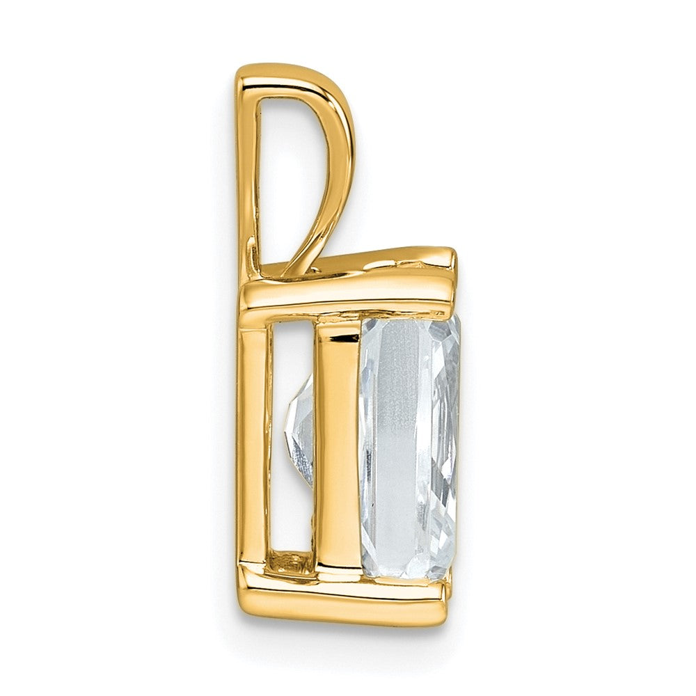 14K Gelbgold 2,5 ct. Laborgezüchteter Diamant VS/SI+ G+ Radiant Vierkrappen-Anhänger