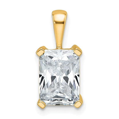 14K Gelbgold 2,5 ct. Laborgezüchteter Diamant VS/SI+ G+ Radiant Vierkrappen-Anhänger