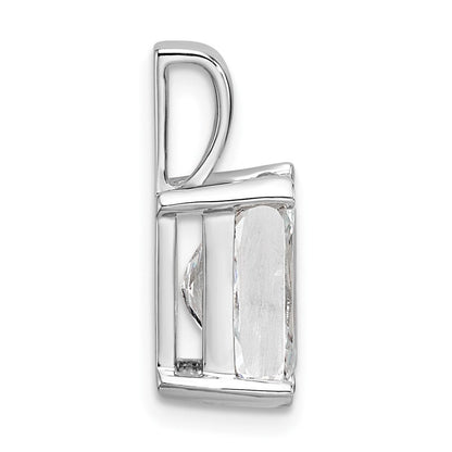 14 Karat Weißgold Anhänger mit 3 ct. zertifiziertem, im Labor gezüchtetem Diamant, VS/SI+ G+, Radiant-Schliff, Vier-Krappen-Fassung