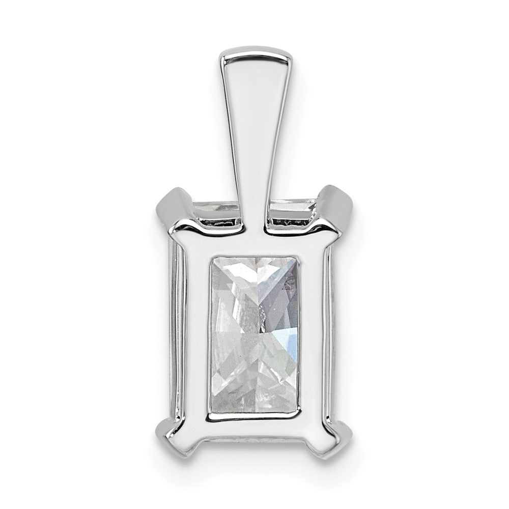 14K Weißgold Anhänger mit 3 ct. im Labor gezüchtetem Diamant VS/SI+ G+, Radiant-Schliff, Vier-Krappen-Fassung