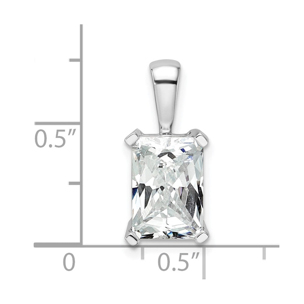 14 Karat Weißgold Anhänger mit 3 ct. zertifiziertem, im Labor gezüchtetem Diamant, VS/SI+ G+, Radiant-Schliff, Vier-Krappen-Fassung