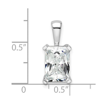 14K Weißgold Anhänger mit 3 ct. im Labor gezüchtetem Diamant VS/SI+ G+, Radiant-Schliff, Vier-Krappen-Fassung