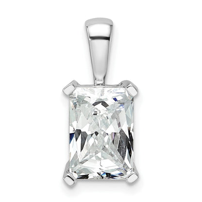 14 Karat Weißgold Anhänger mit 3 ct. zertifiziertem, im Labor gezüchtetem Diamant, VS/SI+ G+, Radiant-Schliff, Vier-Krappen-Fassung