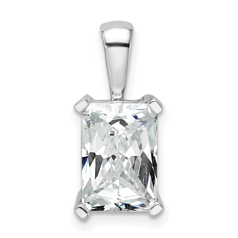 14K Weißgold Anhänger mit 3 ct. im Labor gezüchtetem Diamant VS/SI+ G+, Radiant-Schliff, Vier-Krappen-Fassung