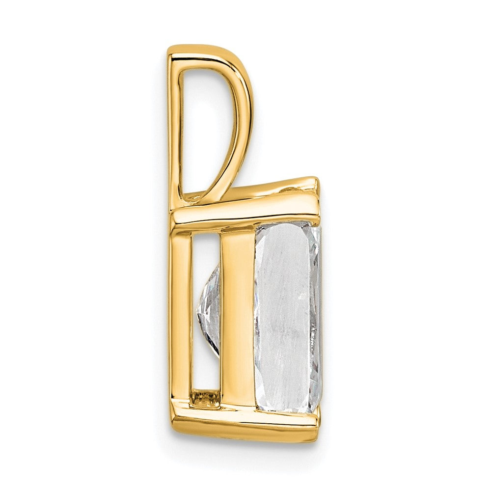 14K Gelbgold Anhänger mit 3 ct. zertifiziertem, im Labor gezüchtetem Diamanten im Radiant-Schliff, VS/SI+ G+, komplette Vierzackenfassung
