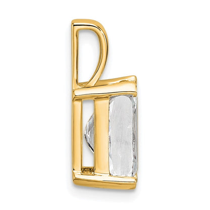 14K Gelbgold Anhänger mit 3 ct. zertifiziertem, im Labor gezüchtetem Diamanten im Radiant-Schliff, VS/SI+ G+, komplette Vierzackenfassung