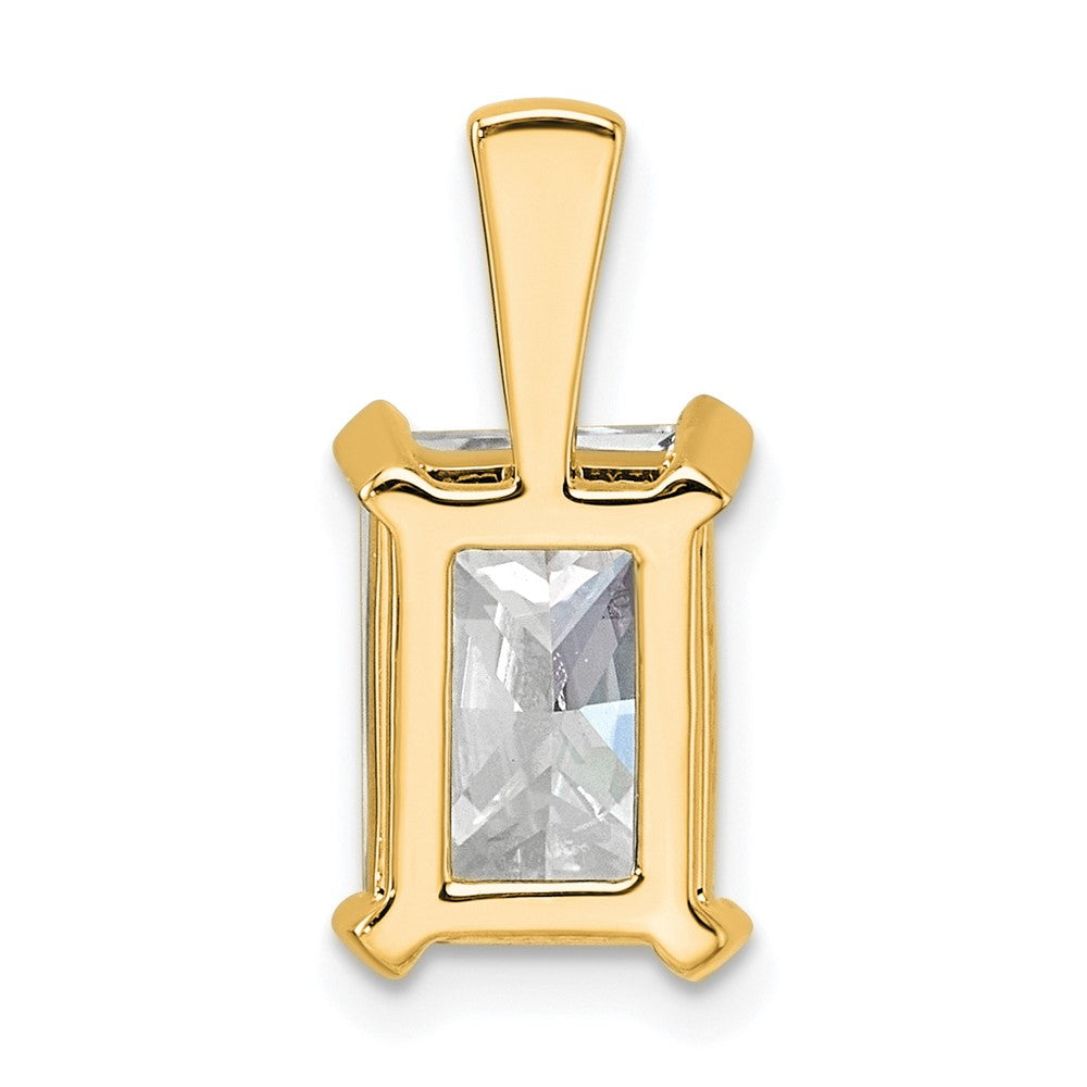 14K Gelbgold Anhänger mit 3 ct. zertifiziertem, im Labor gezüchtetem Diamanten im Radiant-Schliff, VS/SI+ G+, komplette Vierzackenfassung