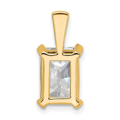 14K Gelbgold Anhänger mit 3 ct. im Radiant-Schliff gezüchtetem Labordiamant VS/SI+ G+ mit Vierzackenfassung
