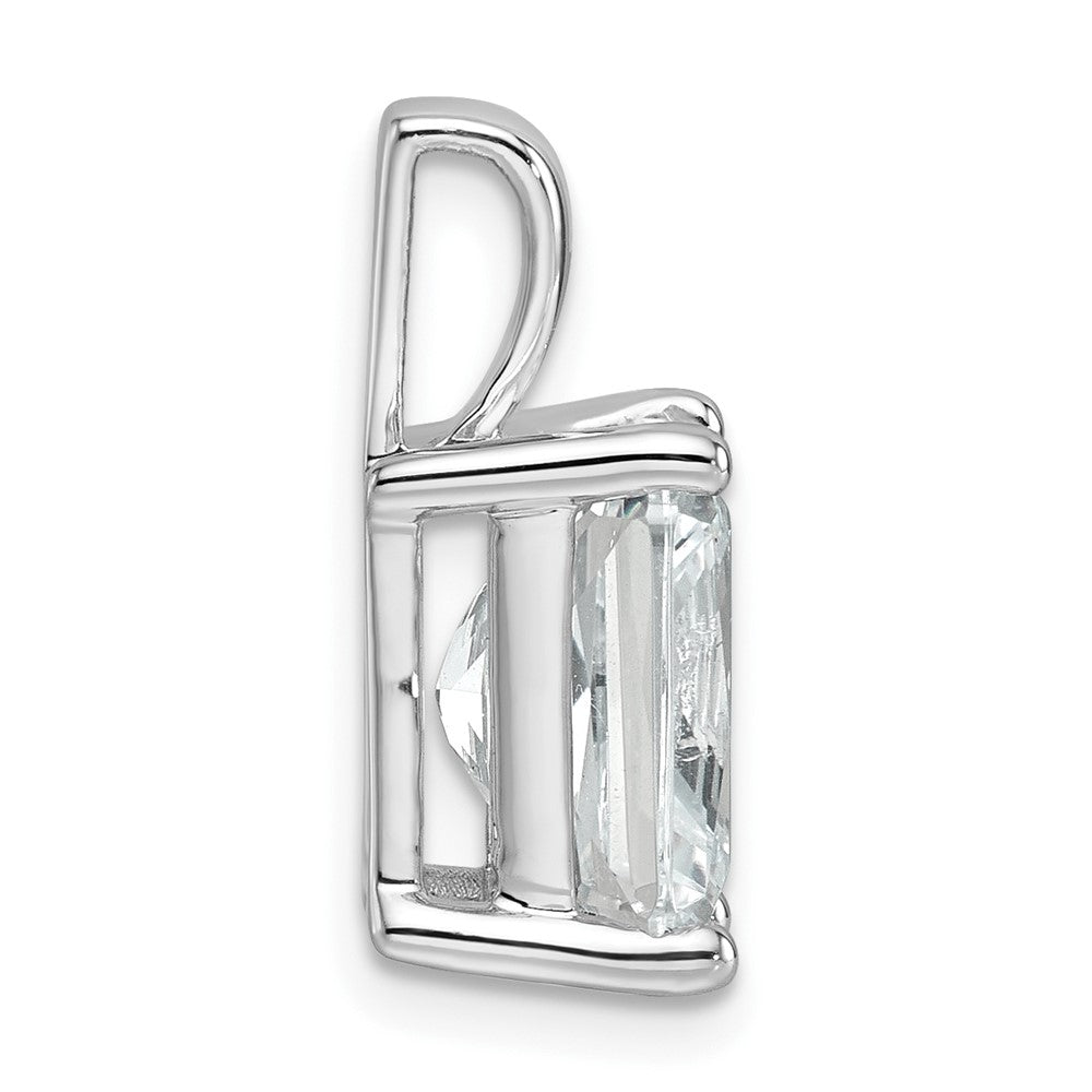 14K Weißgold Anhänger mit 4 ct. zertifizierten, im Labor gezüchteten Diamanten im Radiant-Schliff, VS/SI+ G+, komplett mit Vier-Krappen-Fassung