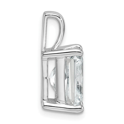 14K Weißgold Anhänger mit 4 ct. zertifizierten, im Labor gezüchteten Diamanten im Radiant-Schliff, VS/SI+ G+, komplett mit Vier-Krappen-Fassung