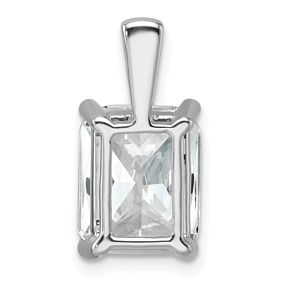 14K Weißgold Anhänger mit 4 ct. zertifizierten, im Labor gezüchteten Diamanten im Radiant-Schliff, VS/SI+ G+, komplett mit Vier-Krappen-Fassung