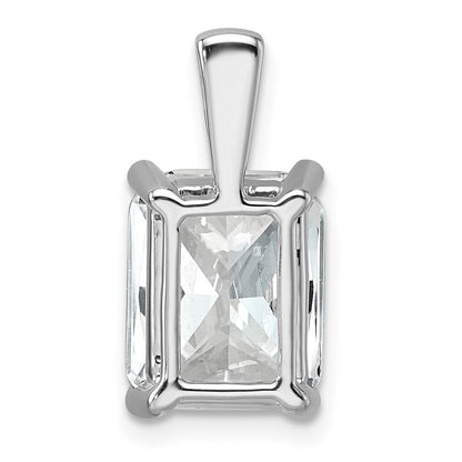 14K Weißgold Anhänger mit 4 ct. zertifizierten, im Labor gezüchteten Diamanten im Radiant-Schliff, VS/SI+ G+, komplett mit Vier-Krappen-Fassung