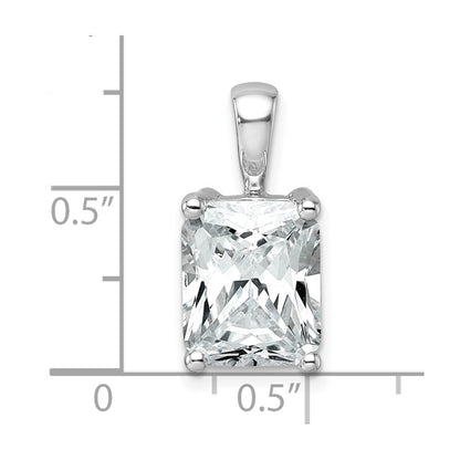 14K Weißgold Anhänger mit 4 ct. zertifizierten, im Labor gezüchteten Diamanten im Radiant-Schliff, VS/SI+ G+, komplett mit Vier-Krappen-Fassung