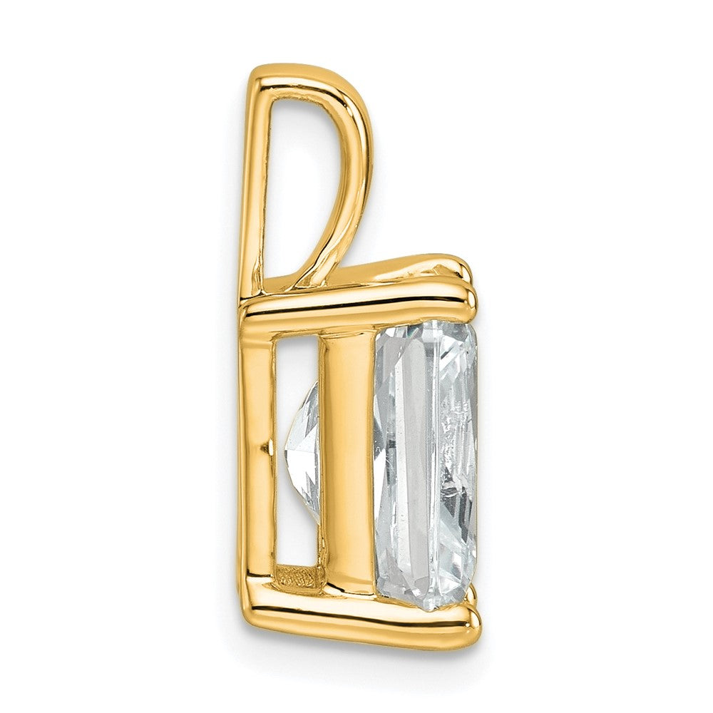 14 Karat Gelbgold 4 ct. zertifizierter Labor-Diamant VS/SI+ G+ Radiant-Schliff Anhänger mit Vierkrappenfassung