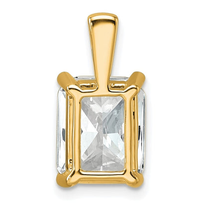 14K Gelbgold Anhänger mit 4 ct. im Radiant-Schliff gezüchtetem Labordiamant VS/SI+ G+ mit Vierzack-Fassung, komplett