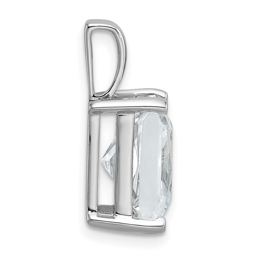 14K Weißgold Anhänger mit 5 ct. im Labor gezüchteten Diamanten VS/SI+ G+ im Radiant-Schliff mit Vier-Krappen-Fassung