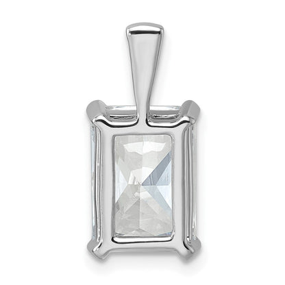 14K Weißgold 5 ct. Zertifizierter Laborgezüchteter Diamant VS/SI+ G+ Radiant-Schliff Vierzack-Anhänger