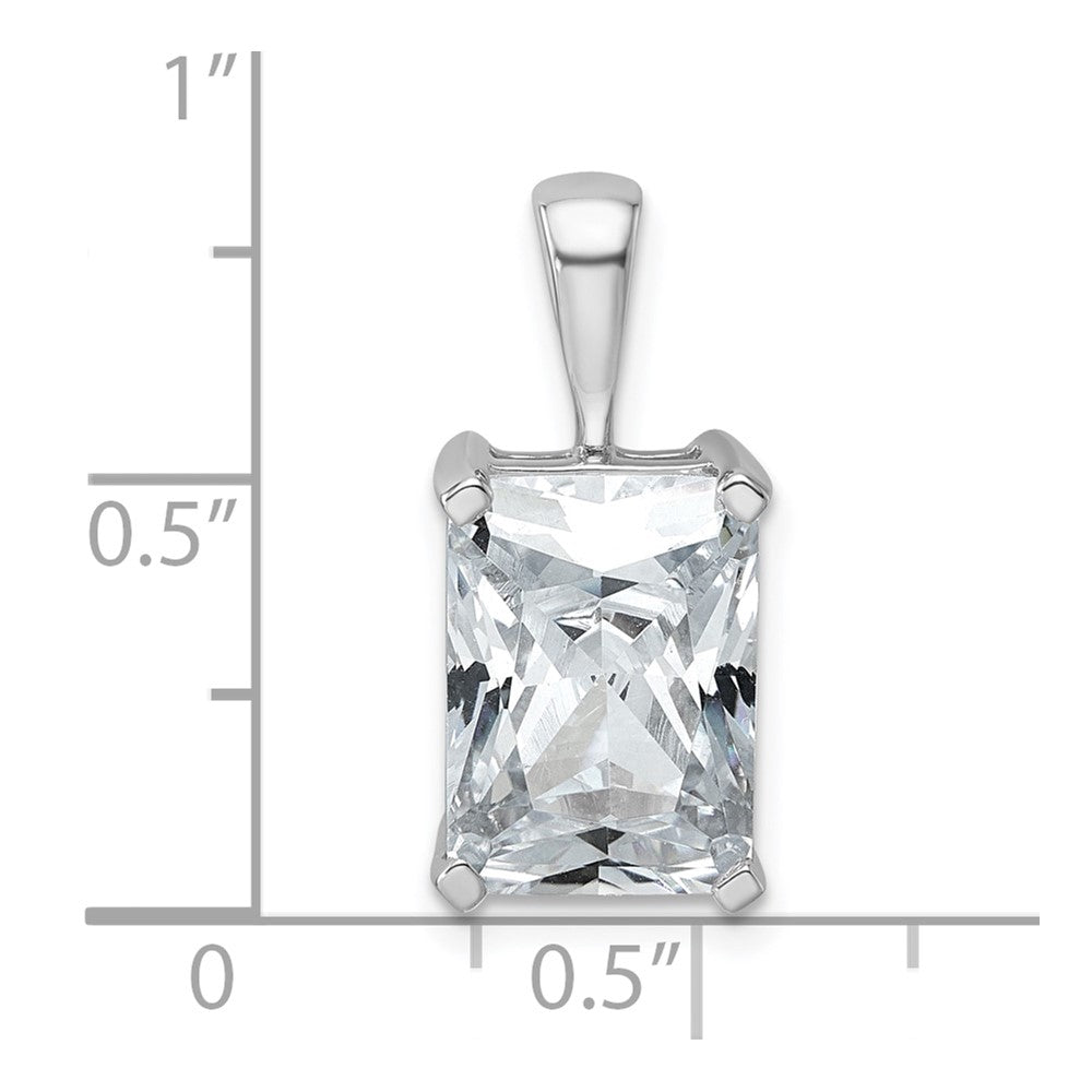 14K Weißgold Anhänger mit 5 ct. im Labor gezüchteten Diamanten VS/SI+ G+ im Radiant-Schliff mit Vier-Krappen-Fassung