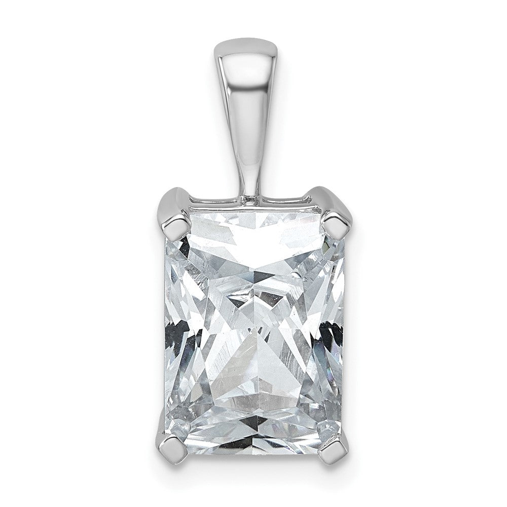 14K Weißgold Anhänger mit 5 ct. im Labor gezüchteten Diamanten VS/SI+ G+ im Radiant-Schliff mit Vier-Krappen-Fassung