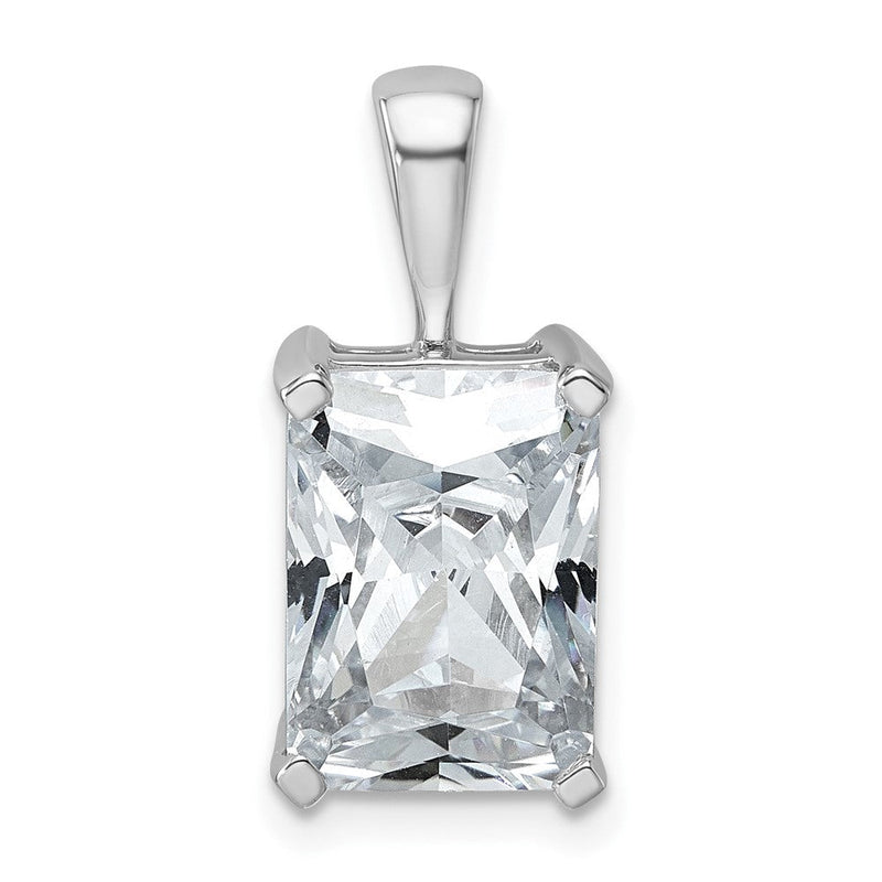 14K Weißgold Anhänger mit 5 ct. im Labor gezüchteten Diamanten VS/SI+ G+ im Radiant-Schliff mit Vier-Krappen-Fassung