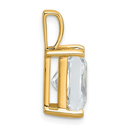 14K Gelbgold 5 ct. im Labor gezüchteter Diamant VS/SI+ G+ Radiant-Schliff Komplett-Anhänger mit Vierkrappenfassung