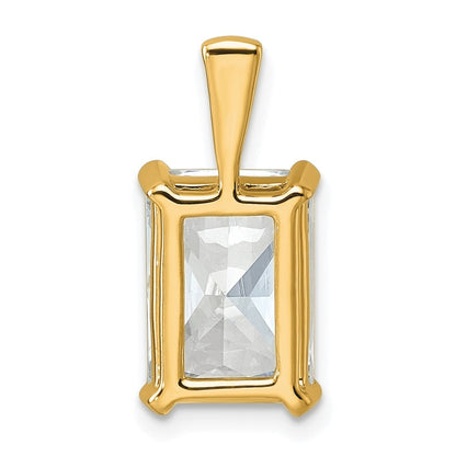 14K Gelbgold 5 ct. im Labor gezüchteter Diamant VS/SI+ G+ Radiant-Schliff Komplett-Anhänger mit Vierkrappenfassung
