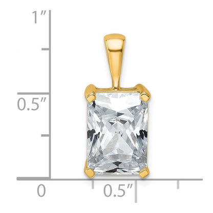 14K Gelbgold 5 ct. im Labor gezüchteter Diamant VS/SI+ G+ Radiant-Schliff Komplett-Anhänger mit Vierkrappenfassung