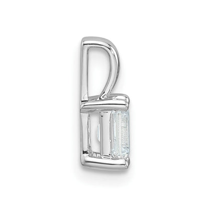 14K Weißgold Anhänger mit 0,5 ct. Laborgezüchteten Diamanten VS/SI+ G+, Smaragdschliff, Vierkrappenfassung