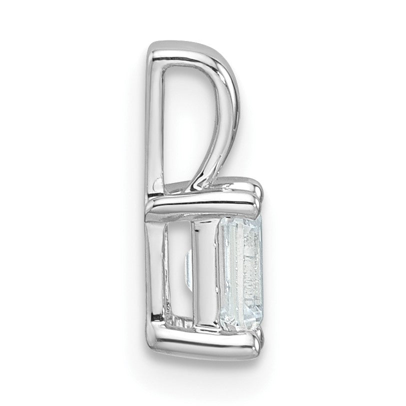 14K Weißgold Anhänger mit 0,5 ct. Laborgezüchteten Diamanten VS/SI+ G+, Smaragdschliff, Vierkrappenfassung