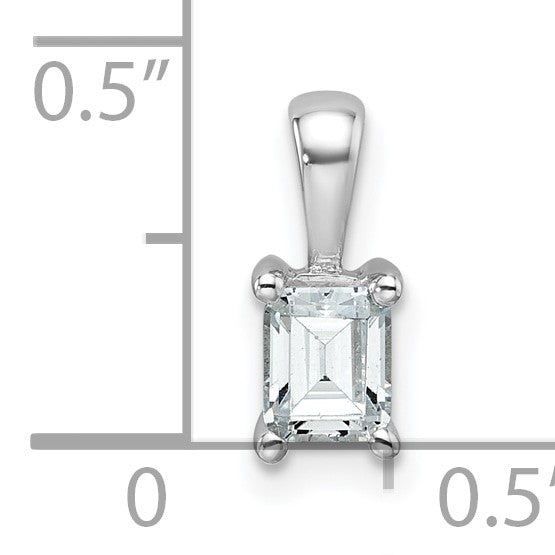 14K Weißgold Anhänger mit 0,5 ct. Laborgezüchteten Diamanten VS/SI+ G+, Smaragdschliff, Vierkrappenfassung