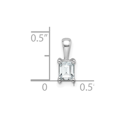 14k Weißgold Anhänger mit 0,5 ct. zertifizierten, im Labor gezüchteten Diamanten VS/SI+ G+ im Smaragdschliff mit Vierprong-Fassung