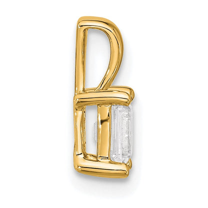 14K Gelbgold 0,5 ct. Laborgezüchteter Diamant VS/SI+ G+ Smaragdschliff Vierzack-Anhänger