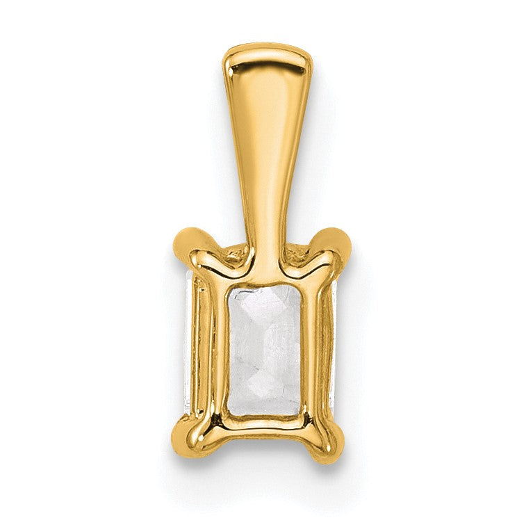 14K Gelbgold 0,5 ct. Laborgezüchteter Diamant VS/SI+ G+ Smaragdschliff Vierzack-Anhänger