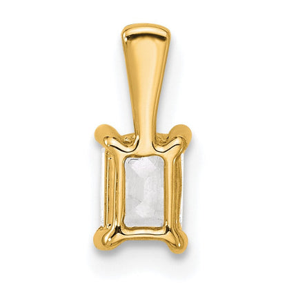14K Gelbgold 0,5 ct. Laborgezüchteter Diamant VS/SI+ G+ Smaragdschliff Vierzack-Anhänger