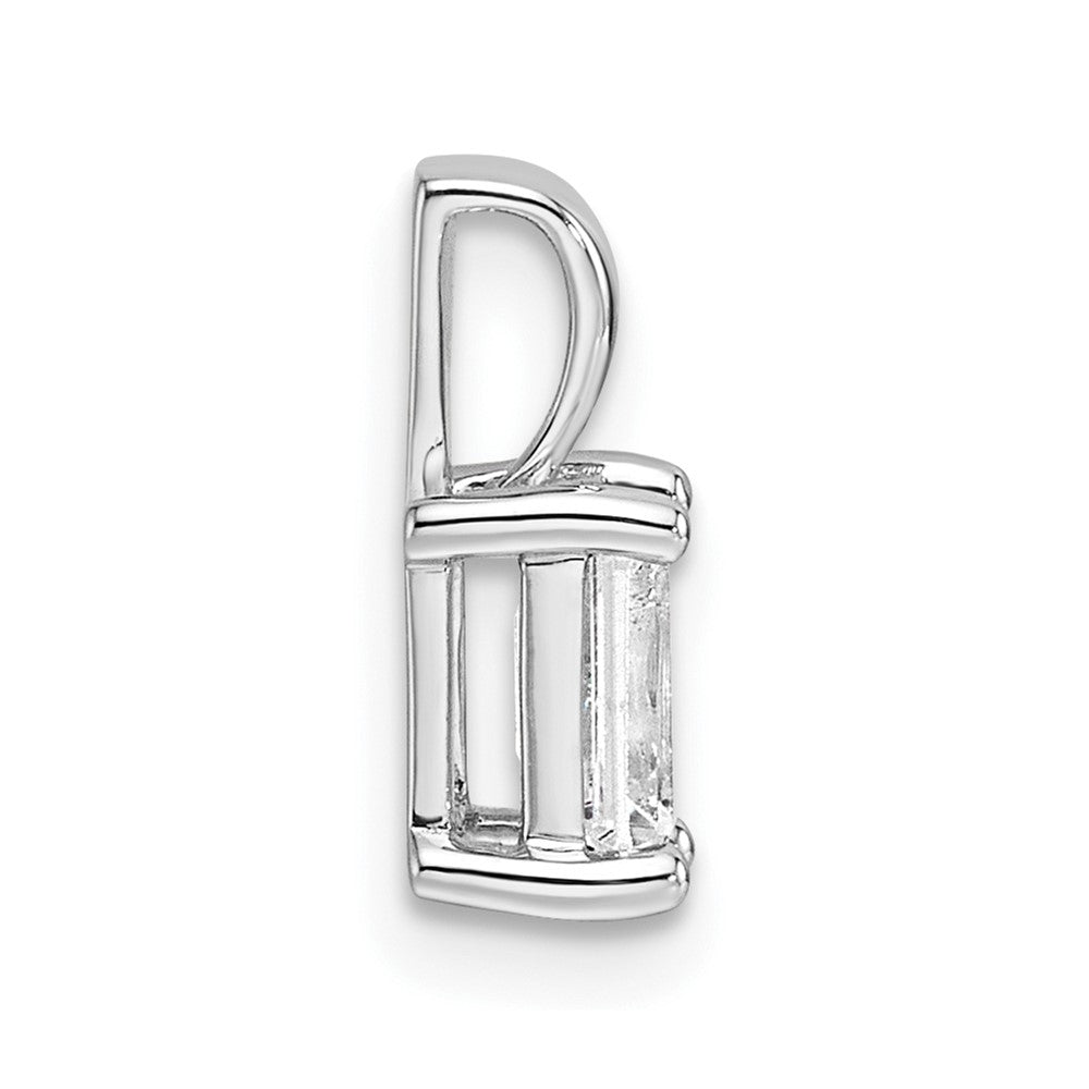14K Weißgold 0,75 ct. Laborgezüchteter Diamant VS/SI+ G+ Smaragdschliff Vierkrappen-Komplettanhänger
