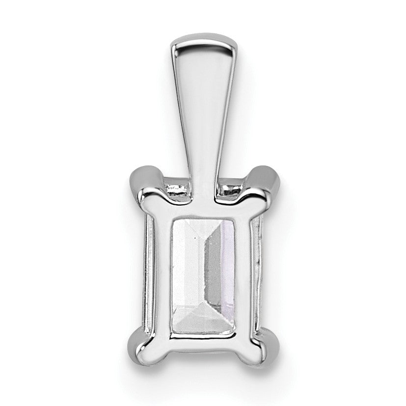 14k Weißgold 0,75 ct. Zertifizierter Laborgezüchteter Diamant VS/SI+ G+ Smaragd Vierkrallen-Anhänger
