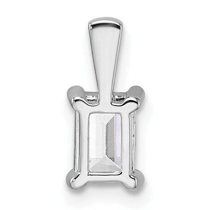 14k Weißgold 0,75 ct. Zertifizierter Laborgezüchteter Diamant VS/SI+ G+ Smaragd Vierkrallen-Anhänger
