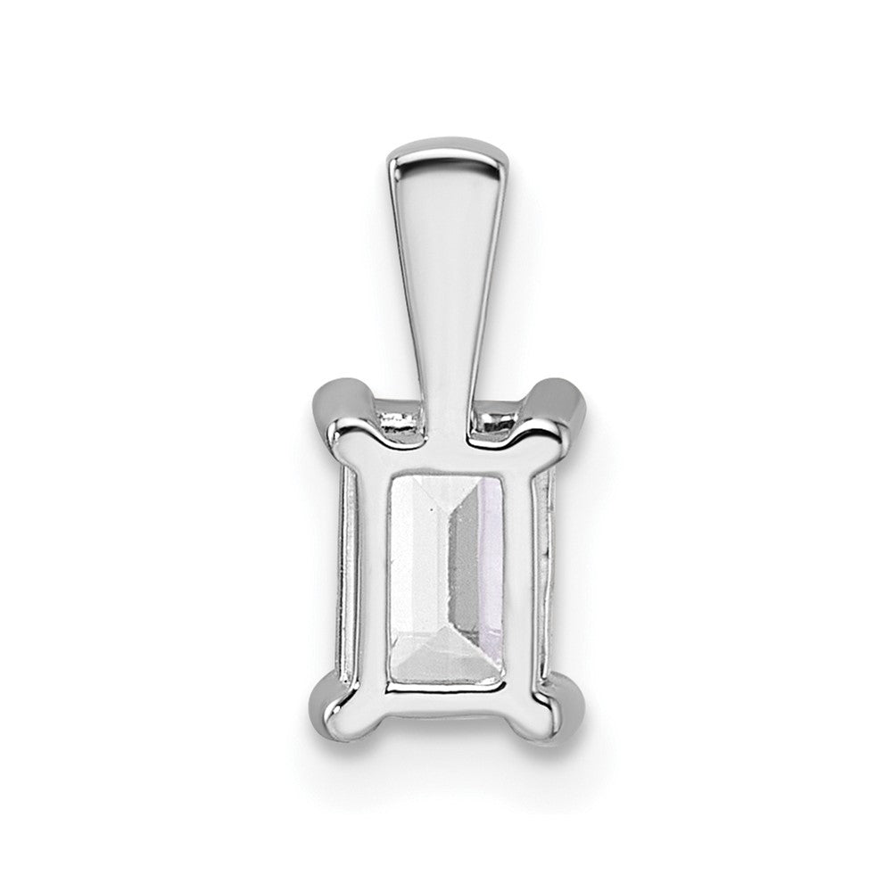 14K Weißgold 0,75 ct. Laborgezüchteter Diamant VS/SI+ G+ Smaragdschliff Vierkrappen-Komplettanhänger