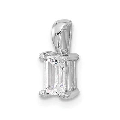 14k Weißgold 0,75 ct. Zertifizierter Laborgezüchteter Diamant VS/SI+ G+ Smaragd Vierkrallen-Anhänger
